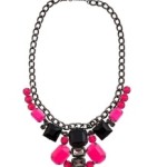 Colar Rafaela Furlanetto Pedras grafite e rosa neon