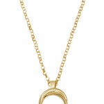 Colar folheado ouro com pingente redondo duplo 
