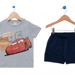 Conjunto curto carros disney mescla e marinho tricae