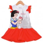 Vestido Branca De Neve Disney Branco e Vermelho