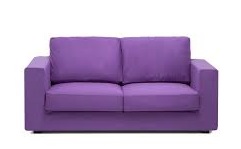 Sofá Kappa 2 Lugares Roxo com capa de sarja e MDF