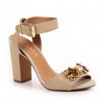 Sandália anabela Salto Lara Bege