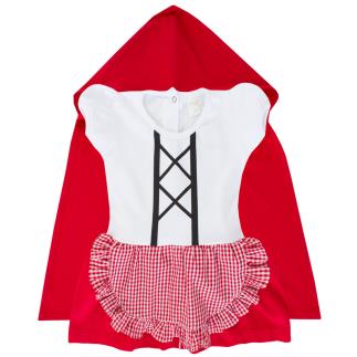 Vestido Body fantasia Chapeuzinho vermelho com capa Vestido Body fantasia Chapeuzinho vermelho com capa
