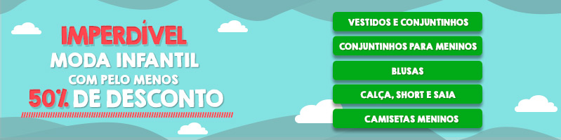 Liquidação de produtos da moda infantil
