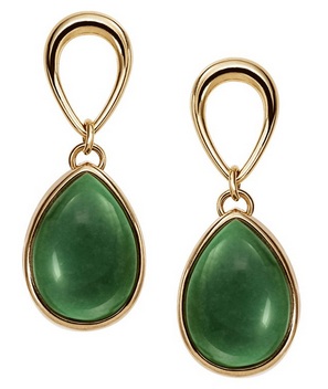 Brinco modelo Vida com Pedra Natural Quartzo Verde