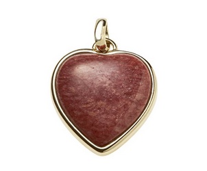 Pingente dourado coração amazonita feminino