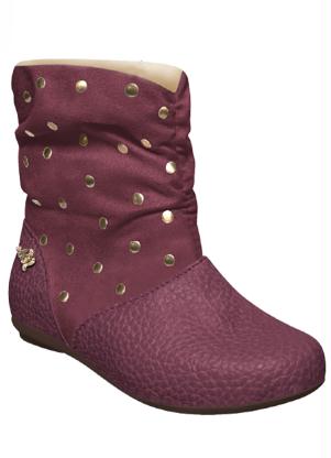 Bota bordô Marisol em laminado infantil menina