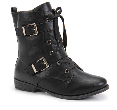 Bota Feminina Coturno Com Fivela Preta