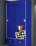 Guarda-Roupa Infantil Menino Racing 2 Portas 2 Gavetas Azul