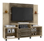 Rack Com Painel Para Tv na cor Avelã & Teka