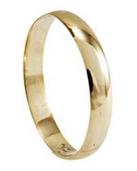 Aliança de Casamento e Noivado em Ouro 10k Abaulada Lisa 3mm