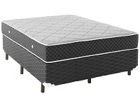 Cama Box com colchão de casal em mola 138x188cm Inducol Ellegance Black