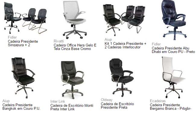 Promoção de cadeiras para escritório modelo Presidente