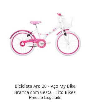 Bicicleta Aro 20 - Aço My Bike Branca com Cesta - Tito Bikes