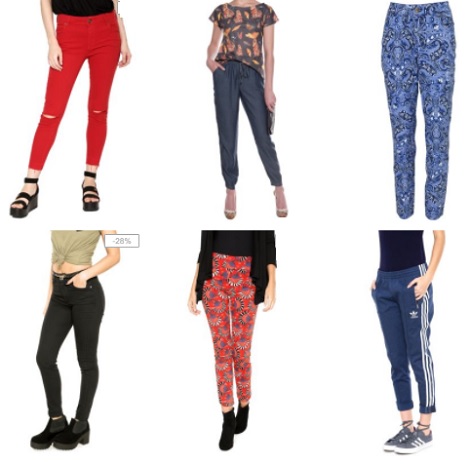 Lançamento de Calças Cigarrete Lisas e Estampadas Dafiti 