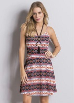 Vestido  modelo evasê com alças em helanca