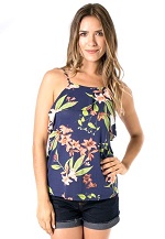 Blusa Básica Mercatto estampa geribá Azul